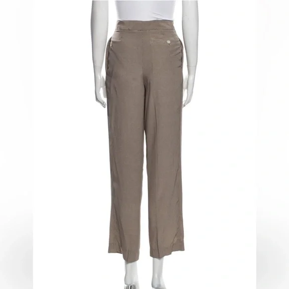 Ralph Lauren Silk Pants Brown Print - Picture 3 of 7